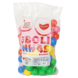Bolinhas para Piscina 100 Unidades Com INMETRO Coloridas 76mm Não Amassam e Não Quebram Maralex