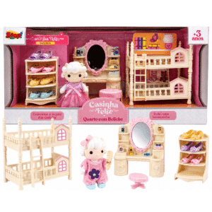 Brinquedo Casinha Feliz Quarto com Beliche Zoop Toys Infantil